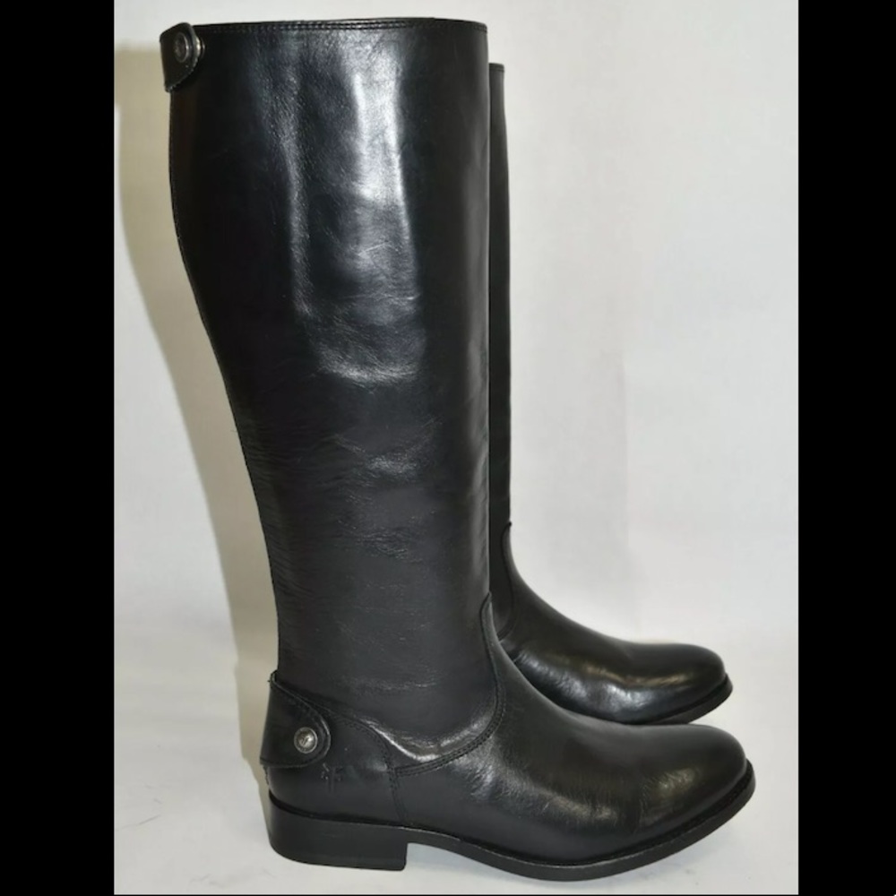 Frye Riding Melissa Boots Black Leather 6.5